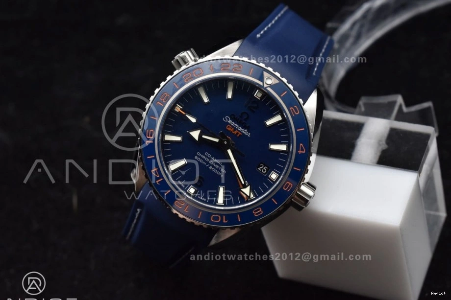 on Ceramic Co-Axial Edition Blue A8605 Planet VSF Best Dial Strap GMT Super Ocean 600M 43.5mm Bezel Blue Rubber Clone 1:1 1201